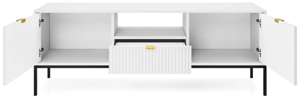 Televízny stolík Nova 154 cm biely/čierny