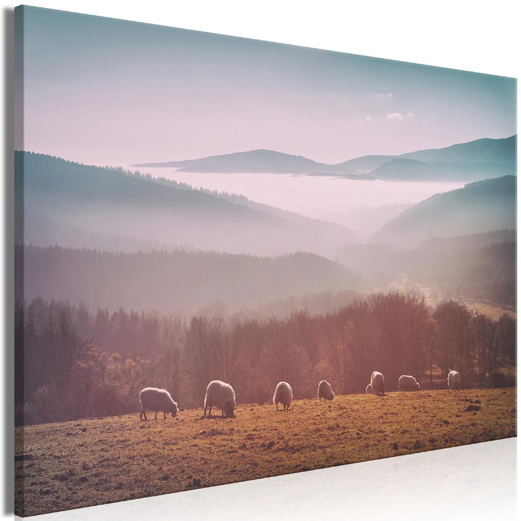 Artgeist Obraz - Flock of Sheep (1 Part) Wide Veľkosť: 120x80, Verzia: Premium Print