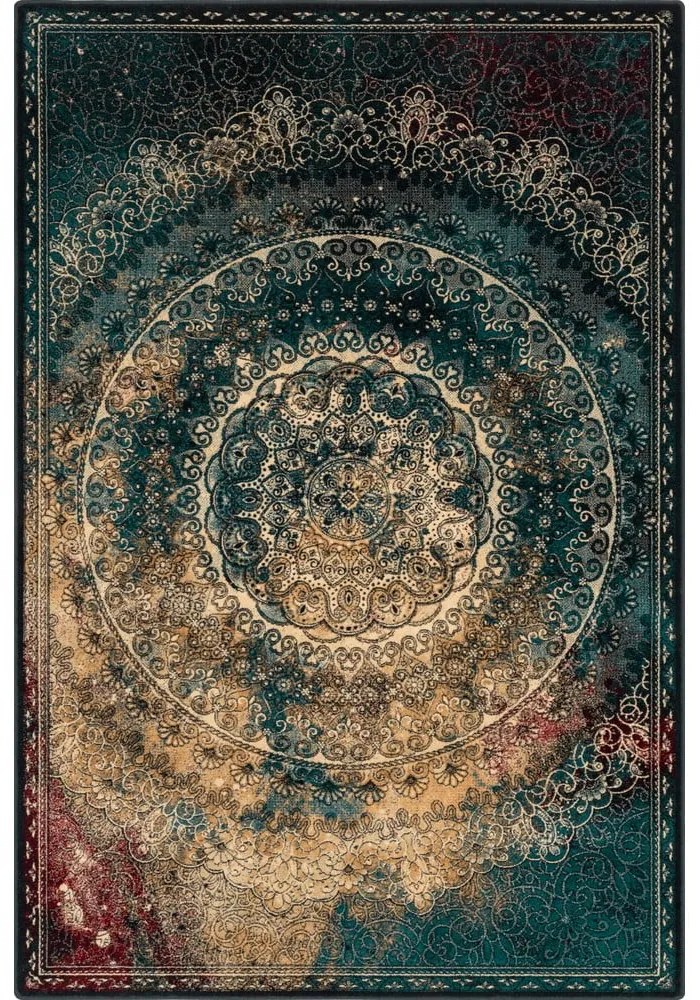 Vlnený koberec v petrolejovomodrej farbe 133x180 cm Ann – Agnella