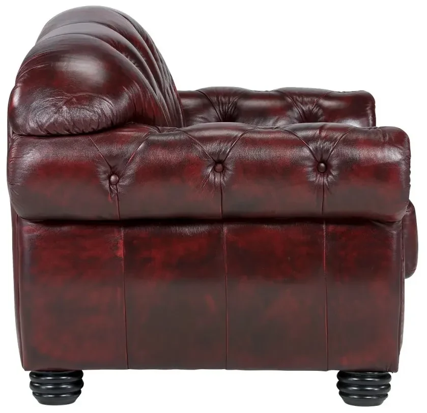 furniture-nabytek.cz - Pohovka Chesterfield Hereford 2-miestna z pravej kože, červená