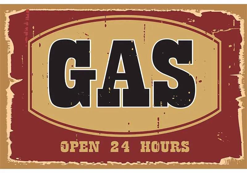 Ceduľa Gas - Open 24 Hours
