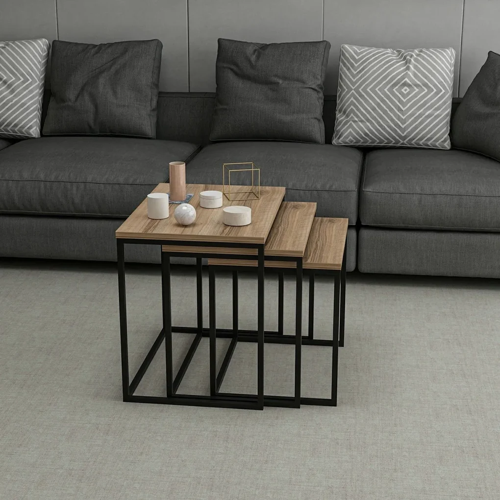 Skladací stôl Evia Walnut, 3 ks