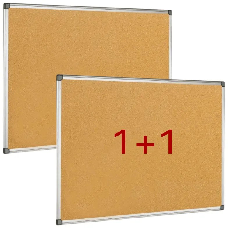 Korková nástenka 1+1 ZADARMO, 1200 x 900 mm