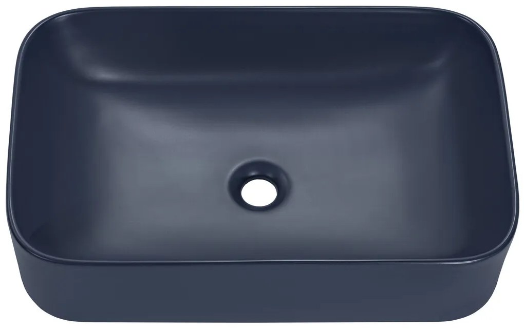 Súprava keramického umývadla na dosku a výpuste Kama 60 cm modrá