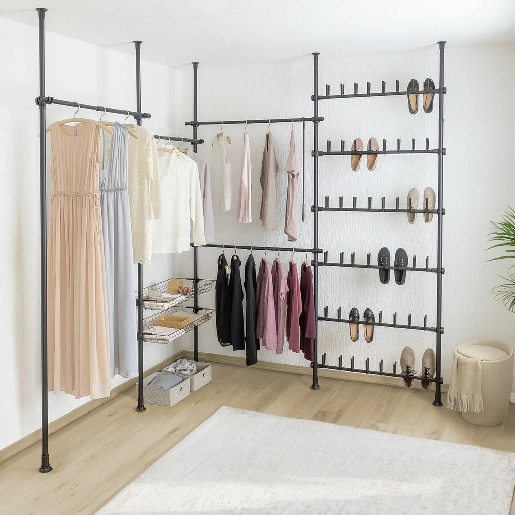 Wenko Teleskopický stojan na 48 párov topánokHerkules Shoes, čierny