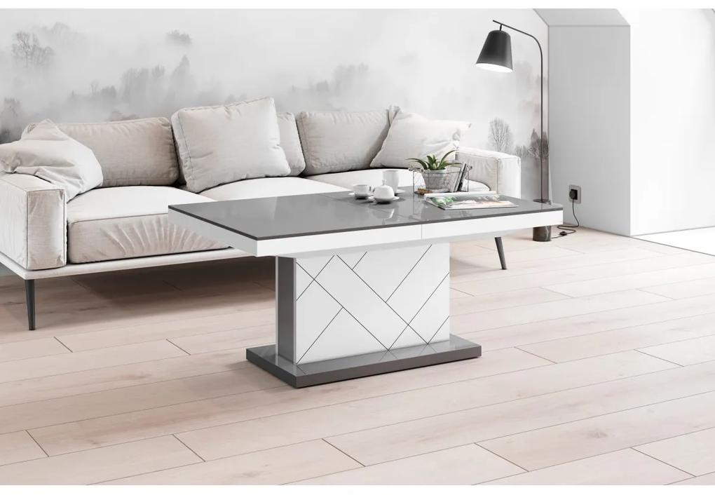 Luxusný rozkladací konferenčný stolík MATERA MAX šedá lesk
