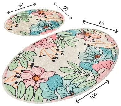 SADA 2x Kúpeľňová predložka SPRING 60/100 cm pestrofarebná