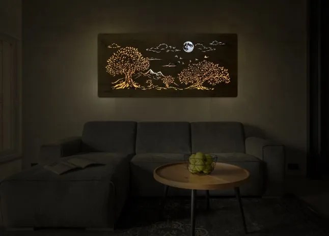 Svietiaci obraz na stenu Štyri stromy