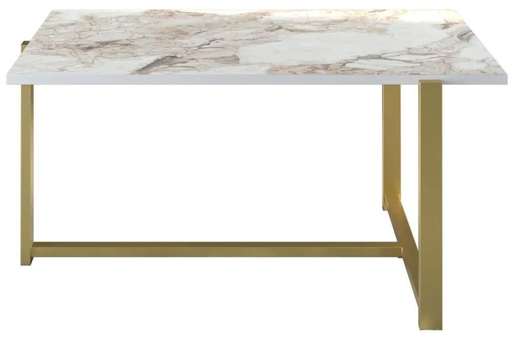 Konferenční stolek Merideths bílo-zlatý