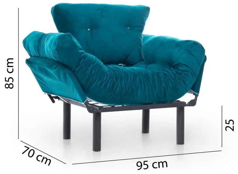 Kreslo Nitta petrolejovo modré