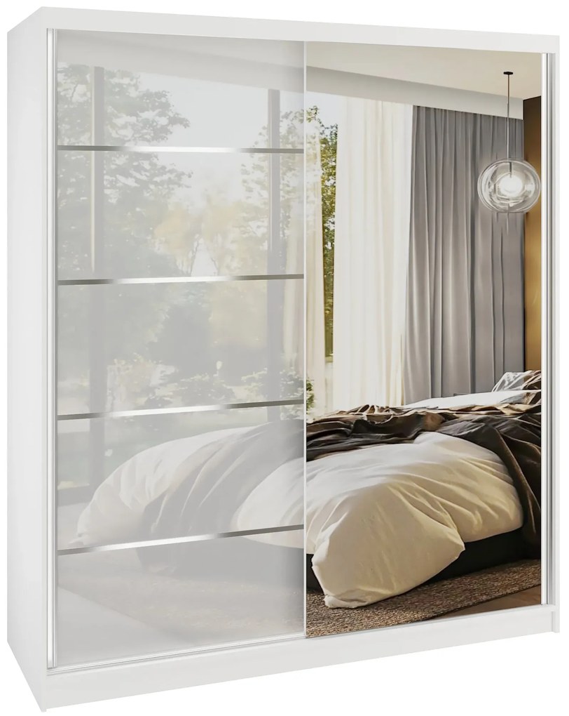 Šatníková skriňa SERENITY 158 cm biely lesk MGB SERENITY SZP7/0/W/W/0/HIAL