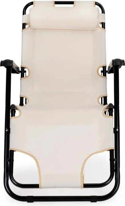 Ležadlo s opierkou hlavy, skladacia konštrukcia, béžové