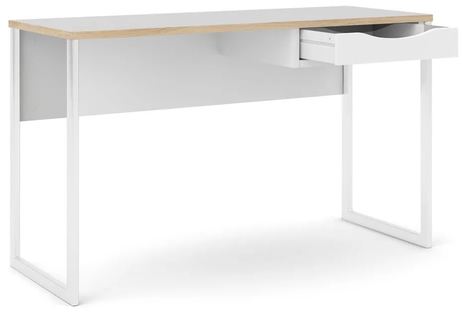 Biely pracovný stôl Tvilum Function Plus, 130 x 48 cm