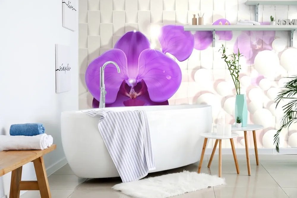 Tapeta orchidea na abstraktnom pozadí - 150x100