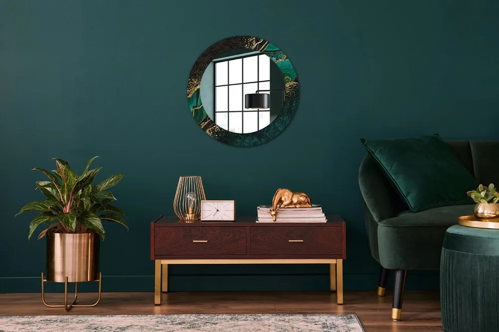 Okrúhle ozdobné zrkadlo Mramorový zelený fi 60 cm