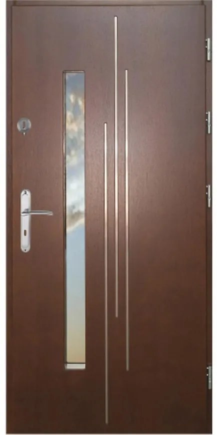 Dvere vchodové WZ 62 90P tmavý orech