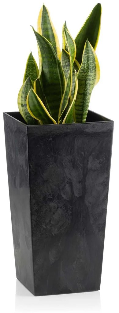 Súprava 3 kvetináčov PORTO čierny betón