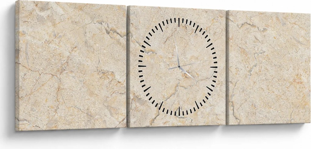 Obraz - Mramorová doska (s hodinami) (90x30 cm)