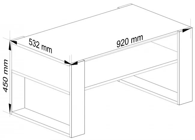 Konferenčný stolík DOMI dub craft / biely