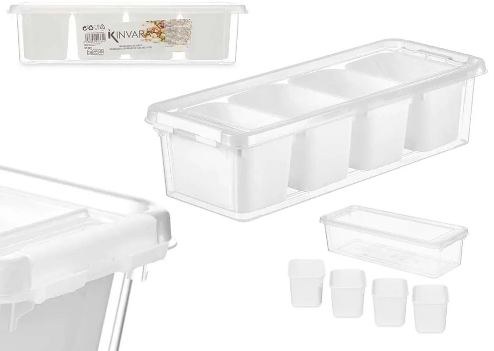 Úložný triediaci box, organizér 4v1 do chladničky (3,5 l) FRESH - 38x14x9