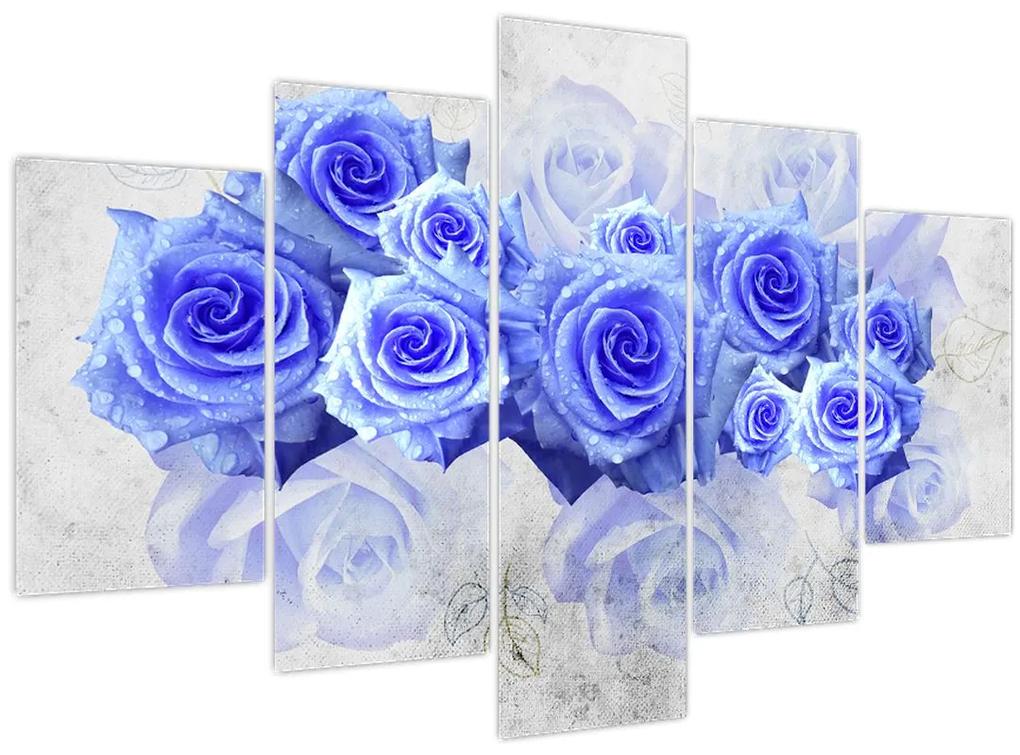 Obraz - Modré ruže (150x105 cm)