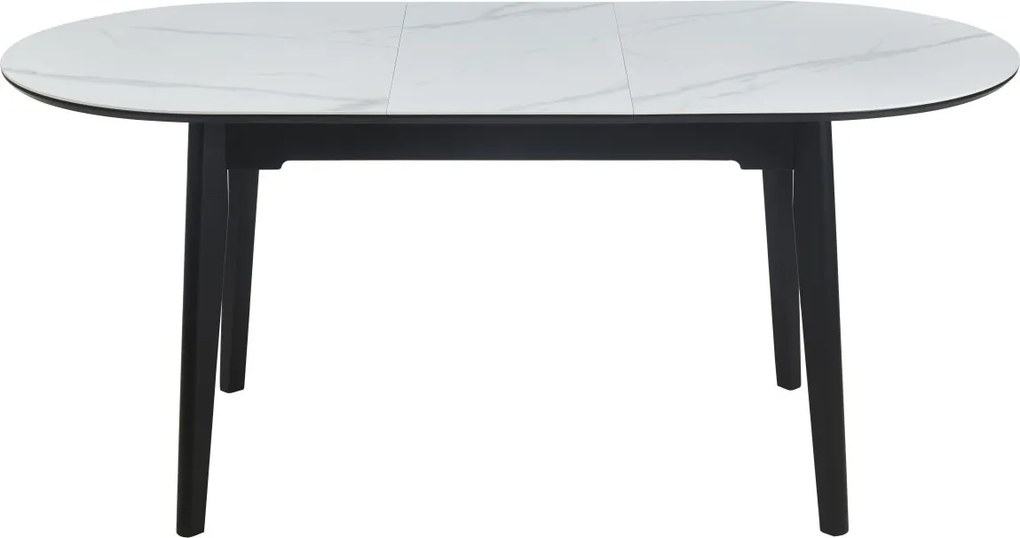 Vintino Rozkladací jedálenský stôl ELIAN 140–180 cm – biely mramor / čierna