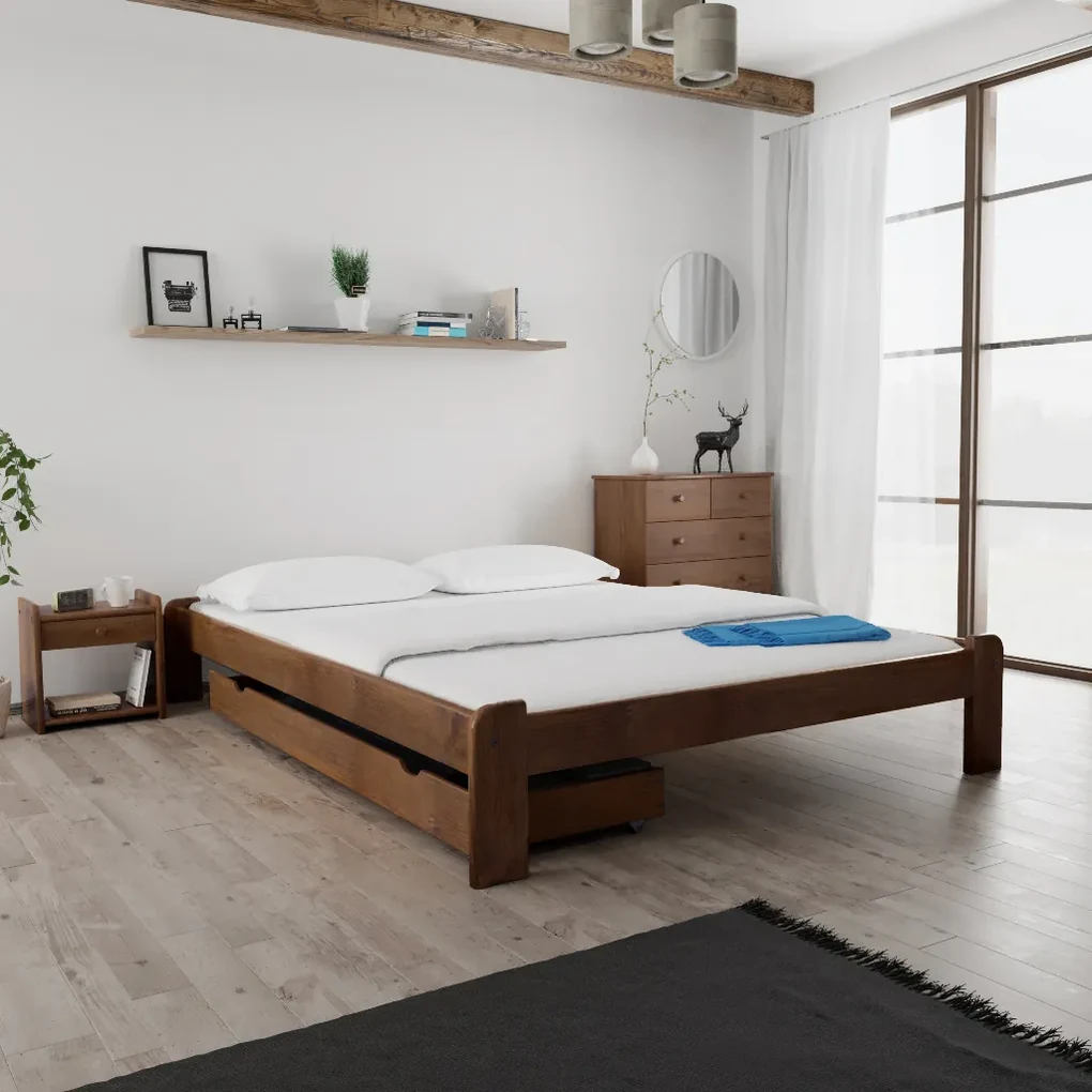 Posteľ Ada 140 x 200 cm, dub Rošt: Bez roštu, Matrac: Matrac DELUXE 10 cm