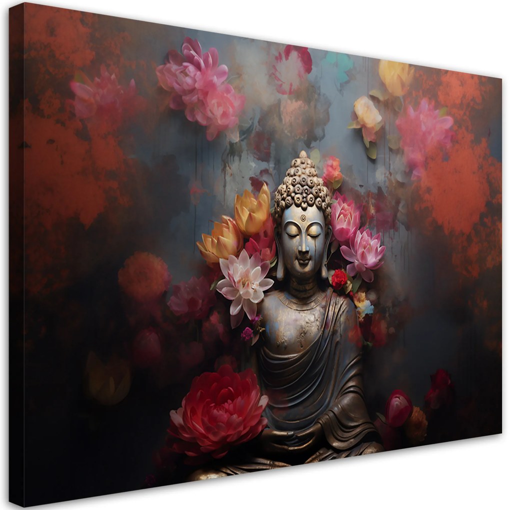 Gario Obraz na plátne Budha obklopený kvetmi Rozmery: 60 x 40 cm
