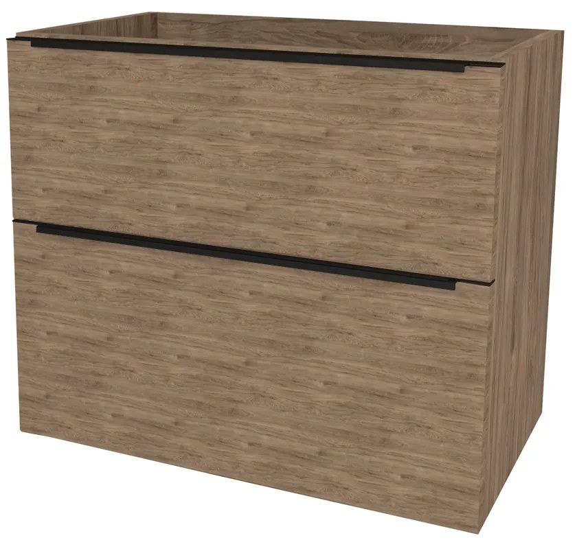 Mereo, Mereo Mailo, kúpeľňová skrinka 101 cm, čierne madlo, Multidecor, Dark Rockford Hic, MER-CN592SBDRH1