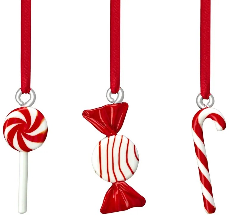 Vianočné ozdoby Sweets 3ks, červené