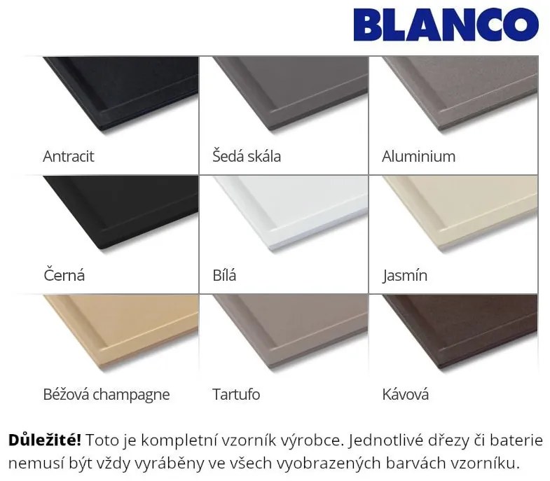 Blanco Zia 9, silgranitový drez 860x500x190 mm, 2-komorový, antracitová, BLA-516686