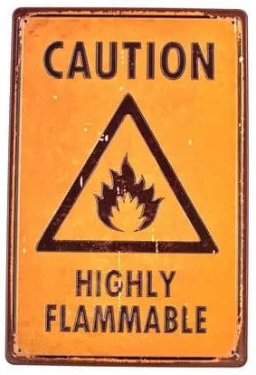 Ceduľa 3D - Caution - Highly Flammable