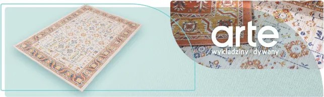 Šnúrkový obojstranný koberec ECHO FLORAL Ivory