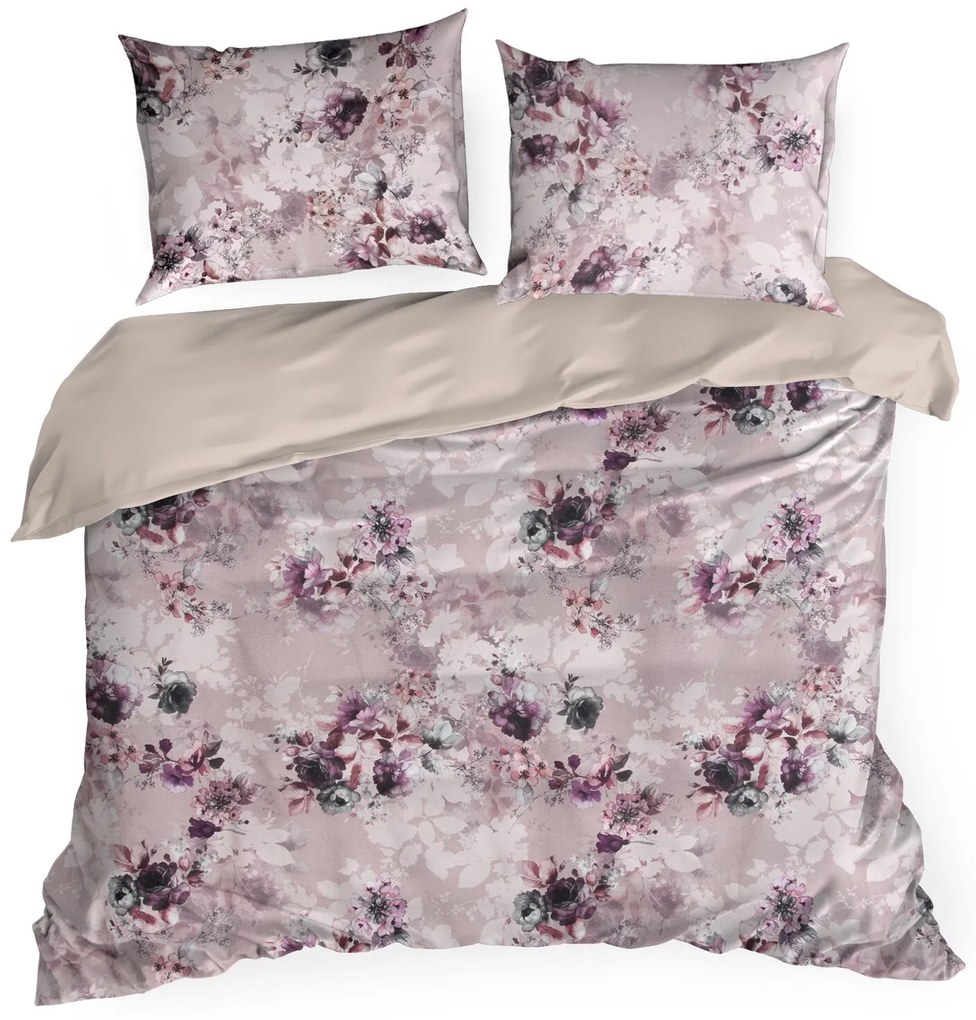 MAKOSATÉNOVÉ OBLIEČKY REINA51 200X220 CM, 2 KS 70X80 CM KVETY