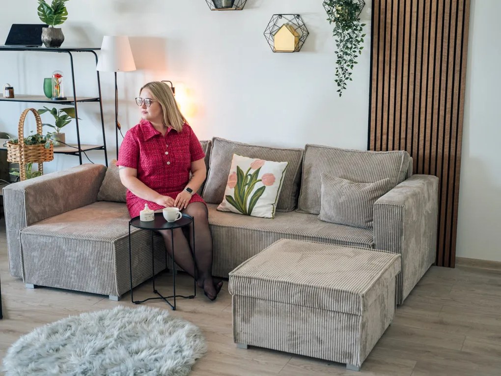 Tmavosivý taburet SMART COSARO s úložným priestorom 65x65 cm