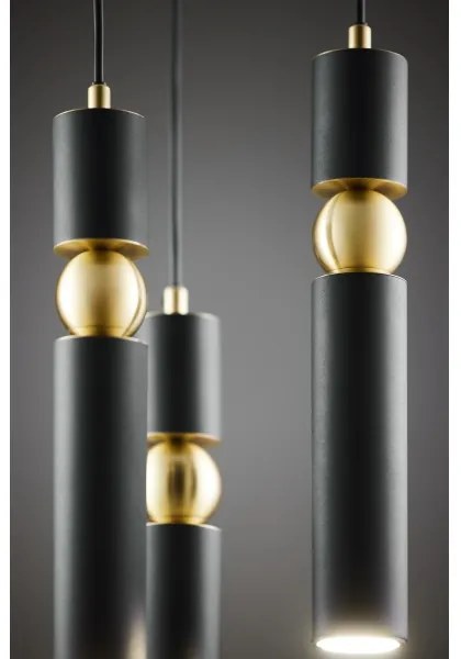 Jupiter 2013 - Luster na lanku ALAS 3xGU10/10W/230V čierna/zlatá