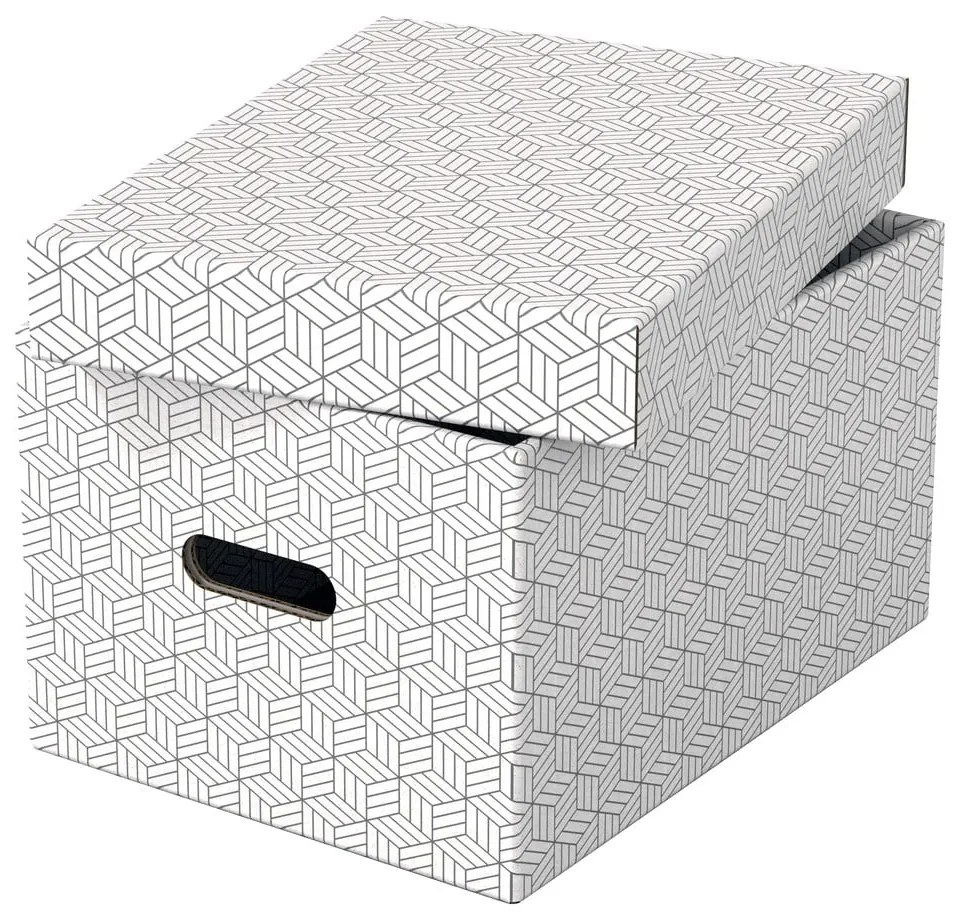 Súprava 3 bielych úložných škatúľ Esselte Home, 26,5 x 36,5 cm