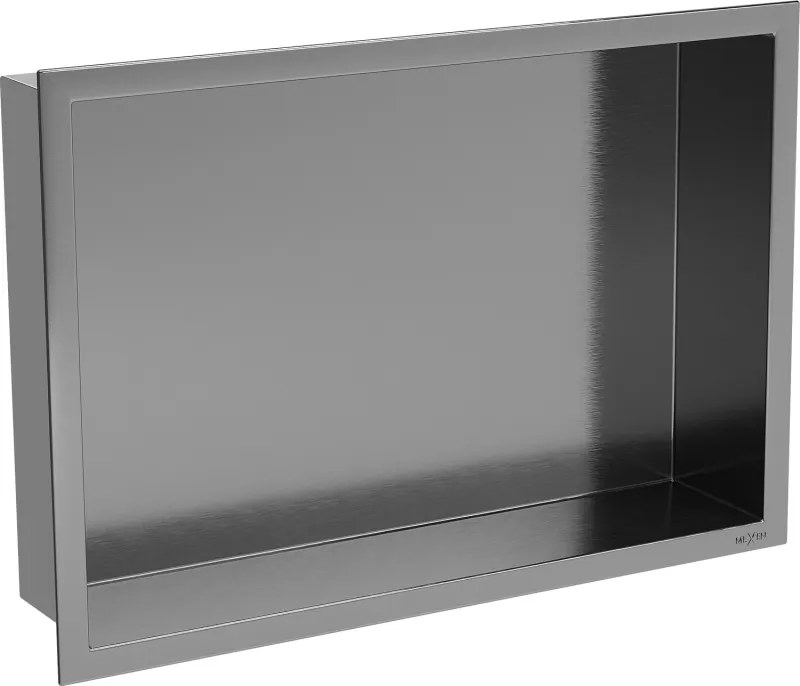 Mexen X-Wall-R, polica na zapustenie s prírubou  45 x 30 cm, grafitová matná - 19E0453010