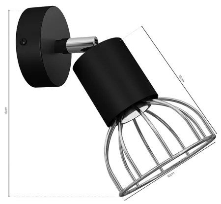 Nástenné bodové svietidlo DANTE 1xGU10/25W/230V čierna/lesklý chróm