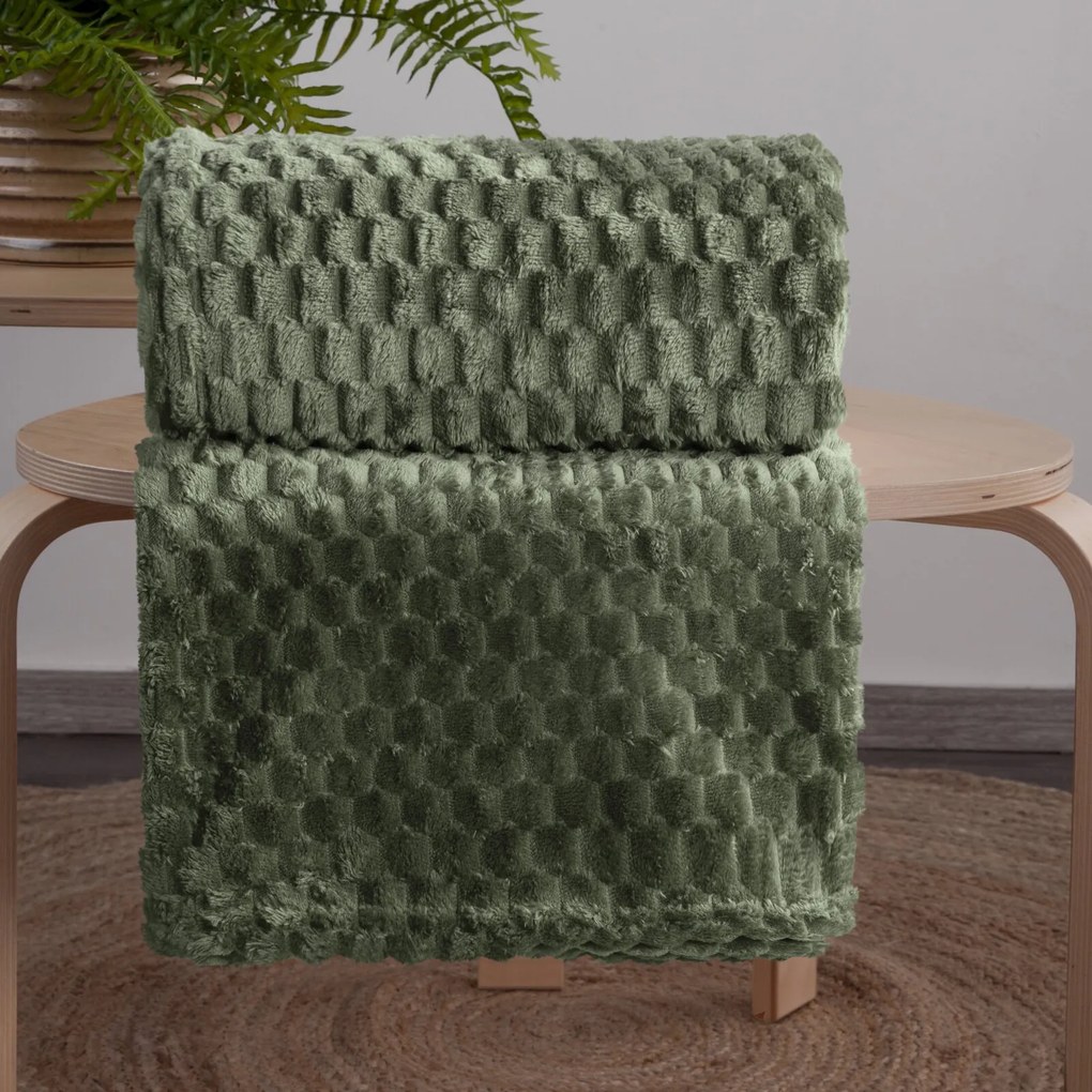 DEKA Z MIKROFLANELU CINDY6 150X200 CM OLIVOVÁ