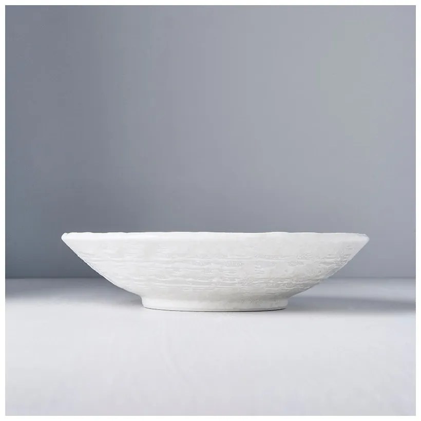 Biely keramický hlboký tanier Mij Star, ø 24 cm