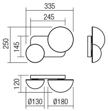 Redo 01-2471 - Nástenné svietidlo LUMIEN 2xG9/10W/230V zlatá/biela