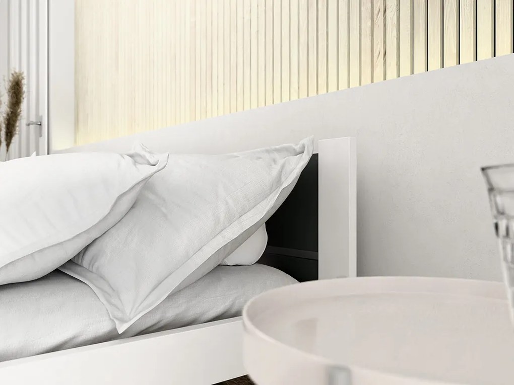 Posteľ IKAROS DOUBLE 160 x 200 cm, antracit/biela Rošt: Bez roštu, Matrac: Matrac COCO MAXI 20 cm