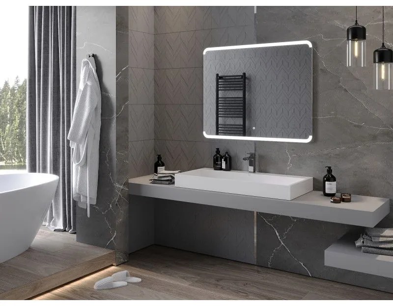 Mexen Nida, LED kúpeľňové zrkadlo s podsvietením 100x80 cm, 6000K, ochrana proti zahmlievaniu, 9806-100-080-611-00