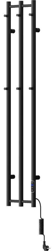 Mexen Pino, elektrické vykurovacie teleso s vešiakmi na uteráky 1405x242 mm, 200 W, čierna, W301-1405-242-00-70