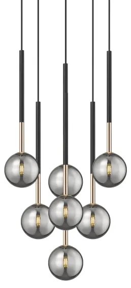 Zuma Line P0574-07F-SDFZ - Luster na lanku ARCTURUS 7xG9/4W/230V čierna