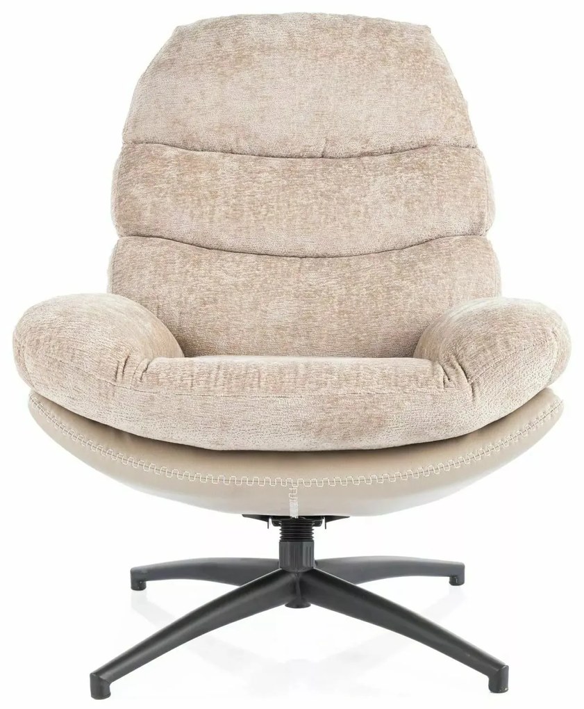 Otočné designové lounge křeslo GISELLE starorůžové/béžové