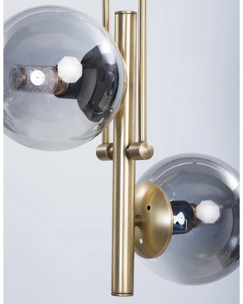 Stropné svietidlo so skleneným tienidlom v sivo-zlatej farbe ø 15 cm Libra – Squid Lighting