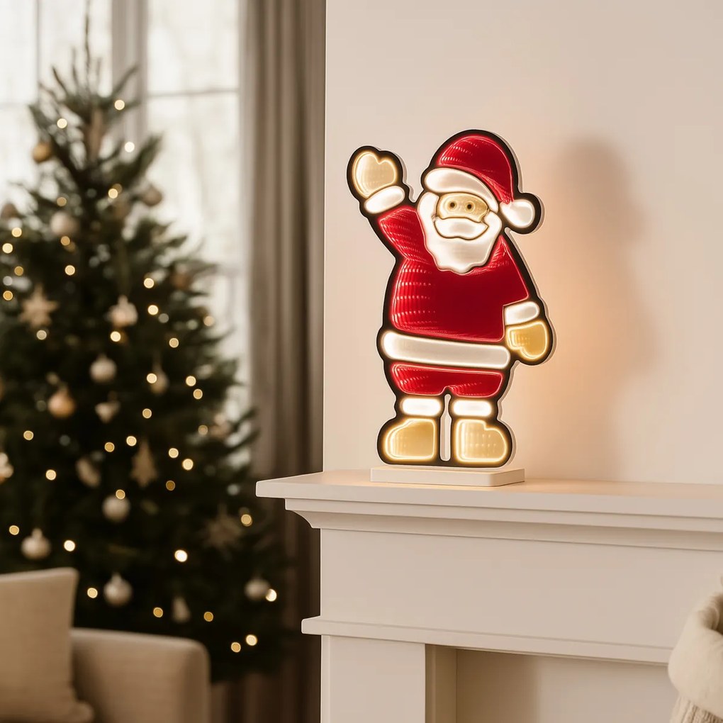 Vianočná stolná lampa Santa Claus vrátane LED s časovačom - Infinidade
