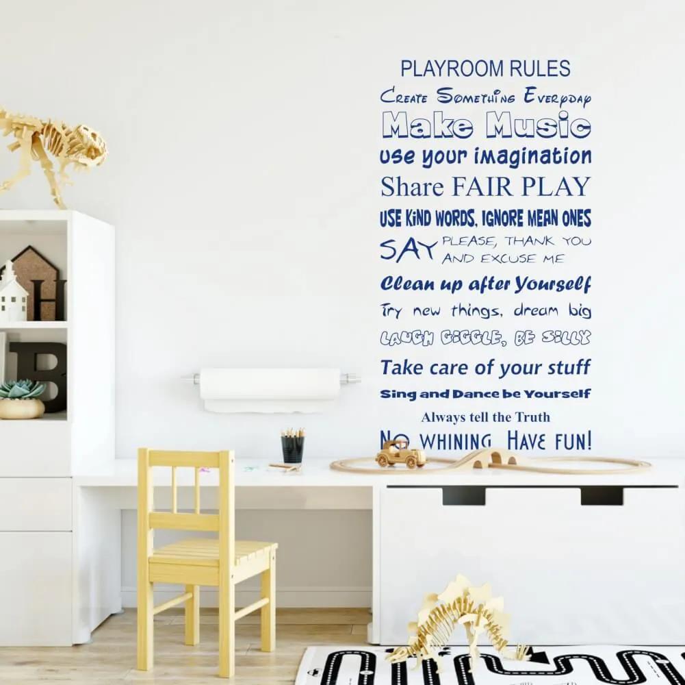 Nálepka na stenu - Playroom Rules